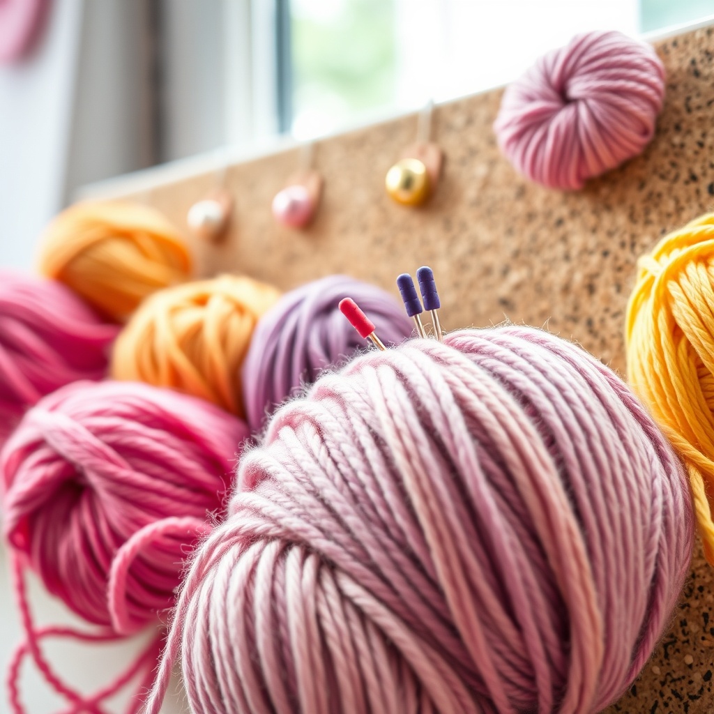 Yarn skeins and stitch markers
